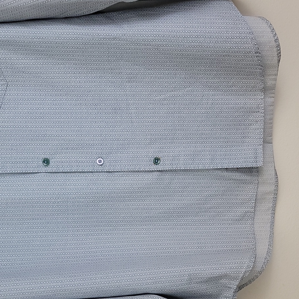 Quiksilver Edition Blue Print Long Sleeve Cotton Dress Shirt XL - Picture 3 of 15